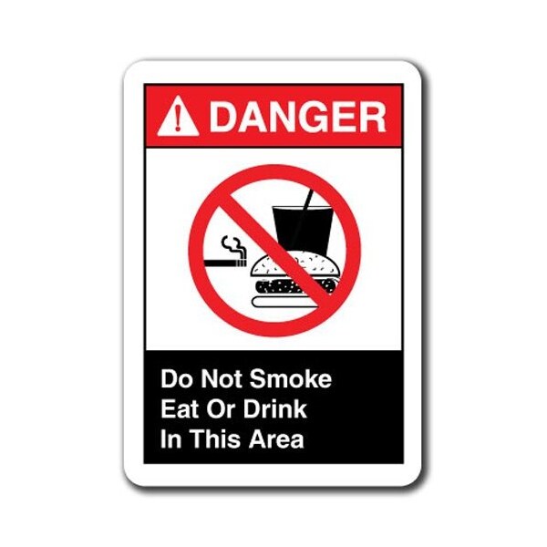 Signmission -Do Not Smoke Eat Or Drink In This Area 7inx10in Safety ansi, ANSI-710DS Do Not Smoke Eat Or Drink ANSI-710DS Do Not Smoke Eat Or Drink - main
